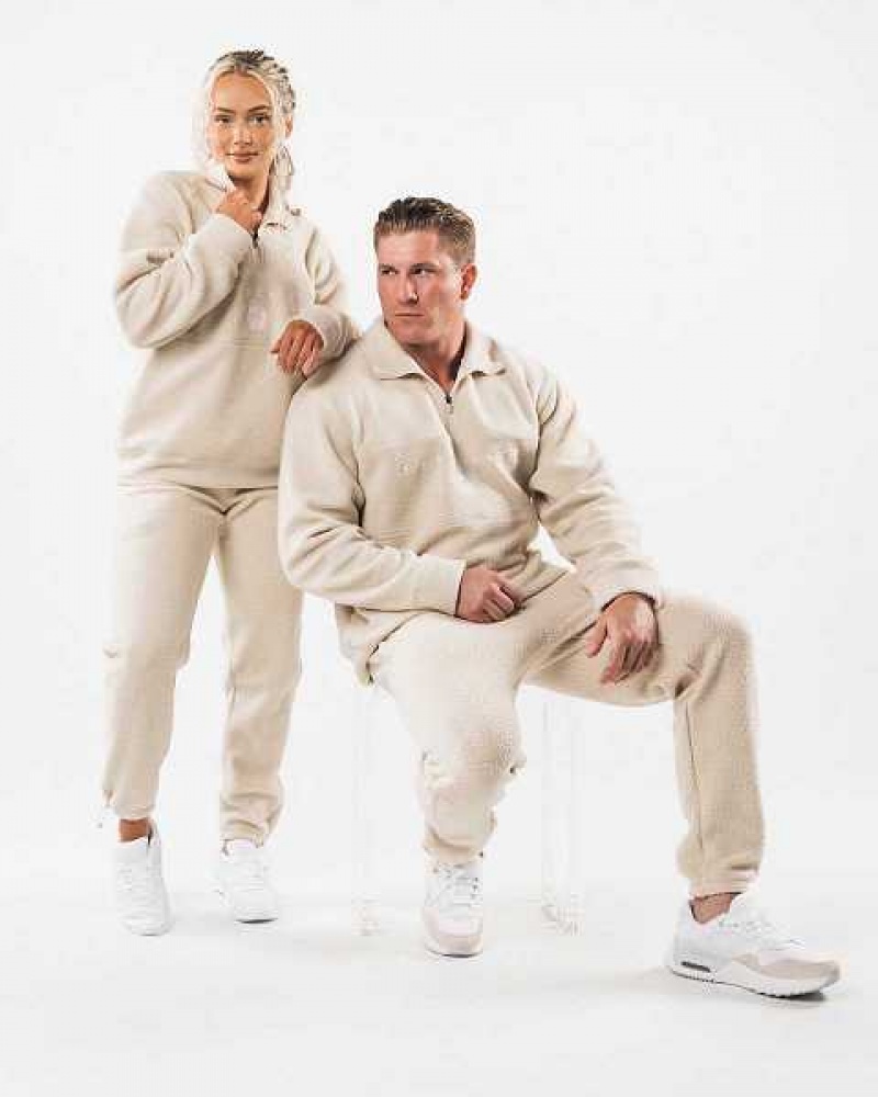 Unisex Bundy Alphalete King Quarter Zip Hnědé | CZ-852619