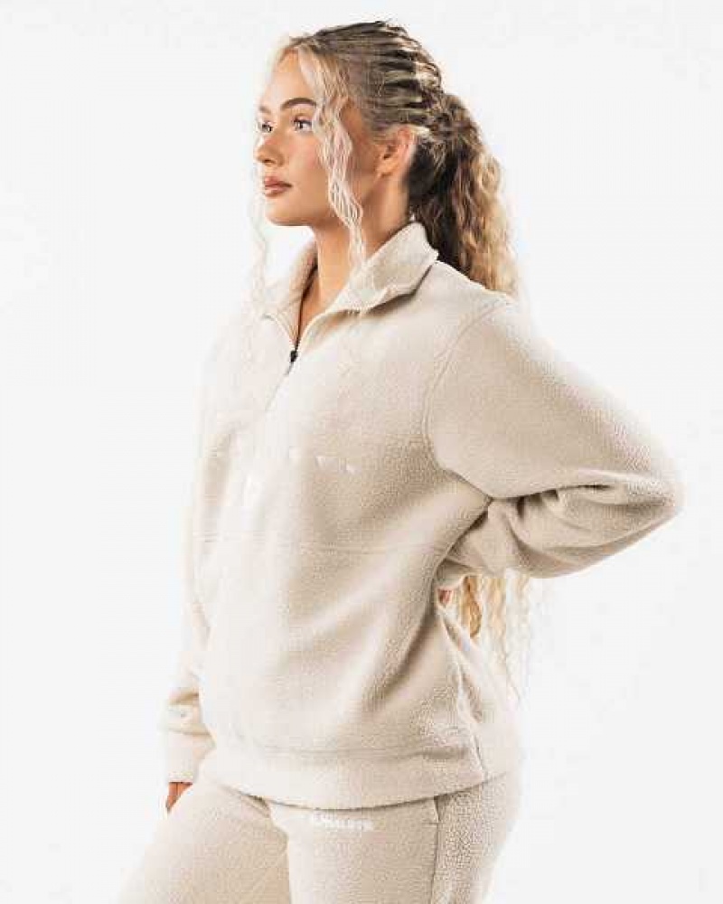 Unisex Bundy Alphalete King Quarter Zip Hnědé | CZ-852619