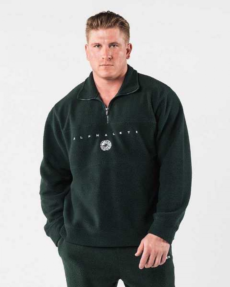 Unisex Bundy Alphalete King Quarter Zip Zelene | CZ-470158