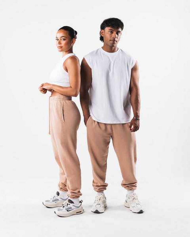 Unisex Kalhoty Jogger Alphalete Earth Dye Natural Hnědé | CZ-120876