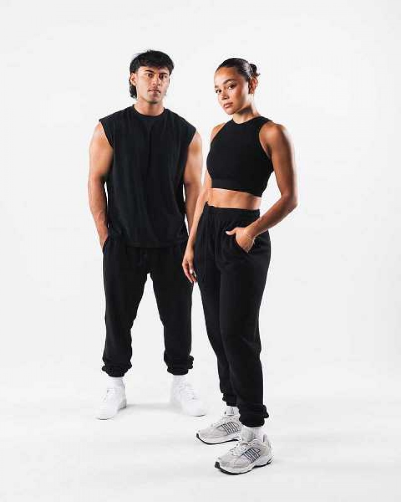 Unisex Kalhoty Jogger Alphalete Earth Dye Natural Černé | CZ-458320