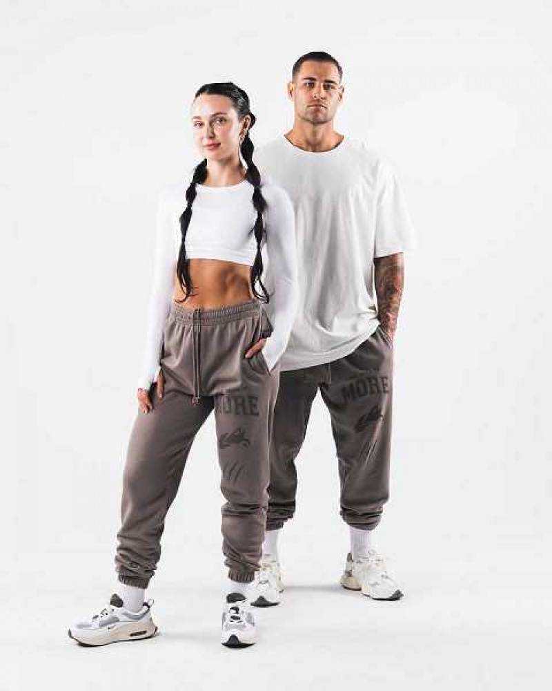Unisex Kalhoty Jogger Alphalete Earth Dye Grafická Šedé | CZ-387926