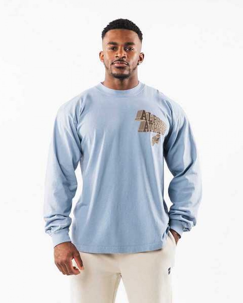 Unisex Košile S Dlouhým Rukávem Alphalete Dimensional Blankyt | CZ-128746