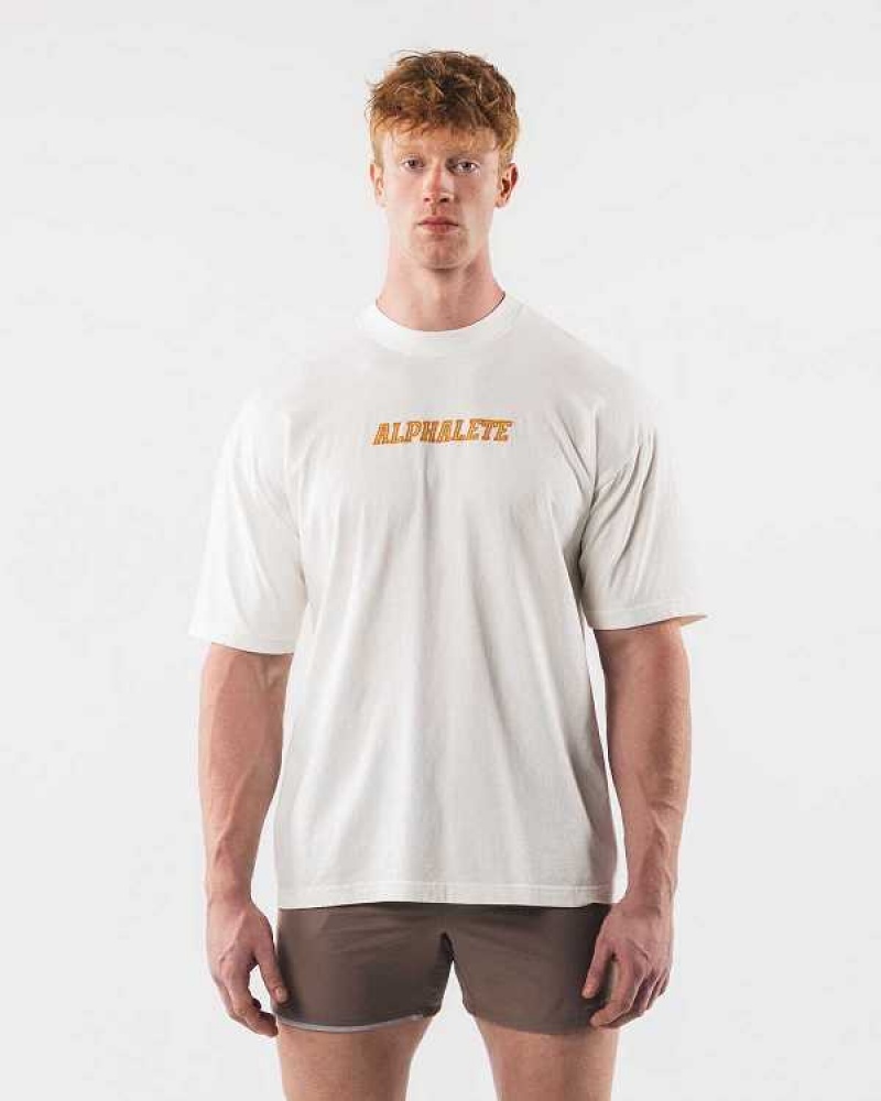 Unisex Košile S Krátkým Rukávem Alphalete Claw Bílé | CZ-760294