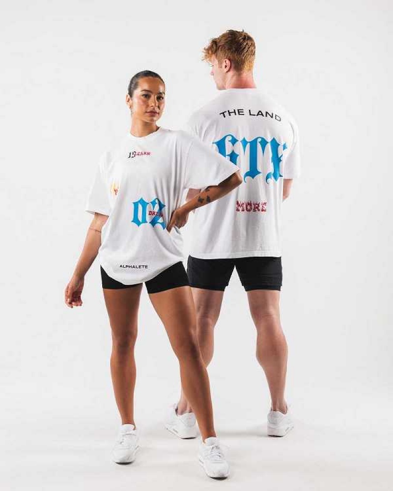 Unisex Košile S Krátkým Rukávem Alphalete HTX Bílé | CZ-267581