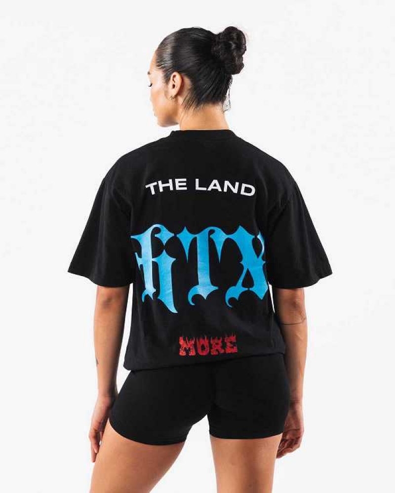 Unisex Košile S Krátkým Rukávem Alphalete HTX Černé | CZ-563710