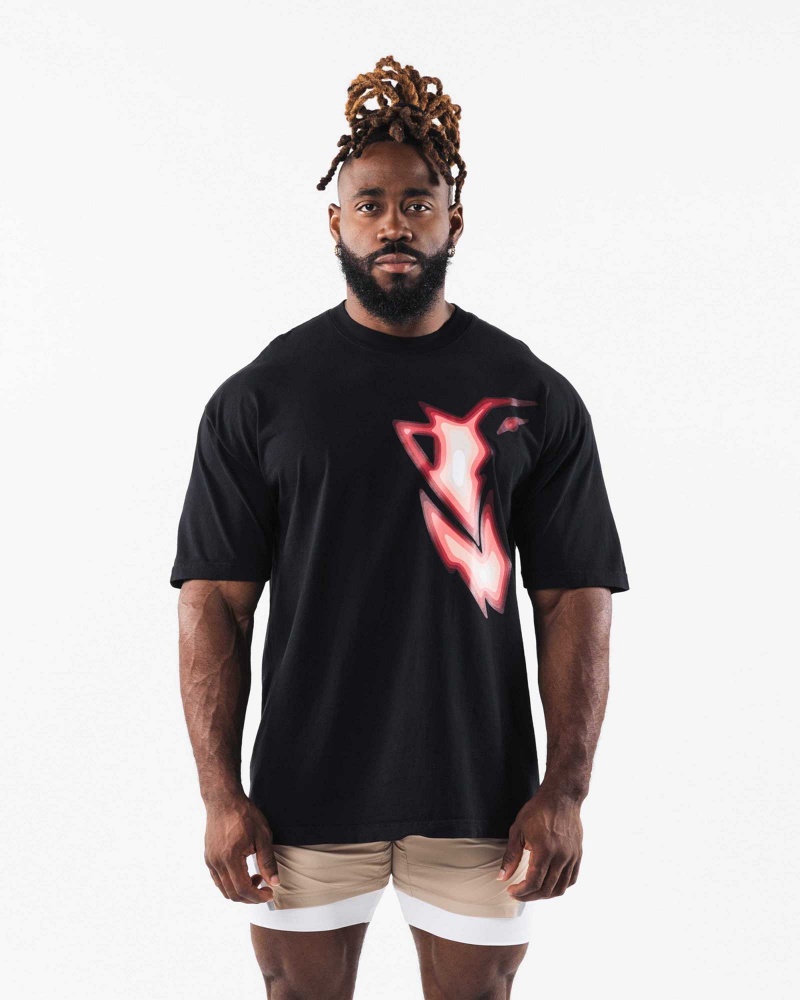 Unisex Košile S Krátkým Rukávem Alphalete Heatmap Černé | CZ-478365