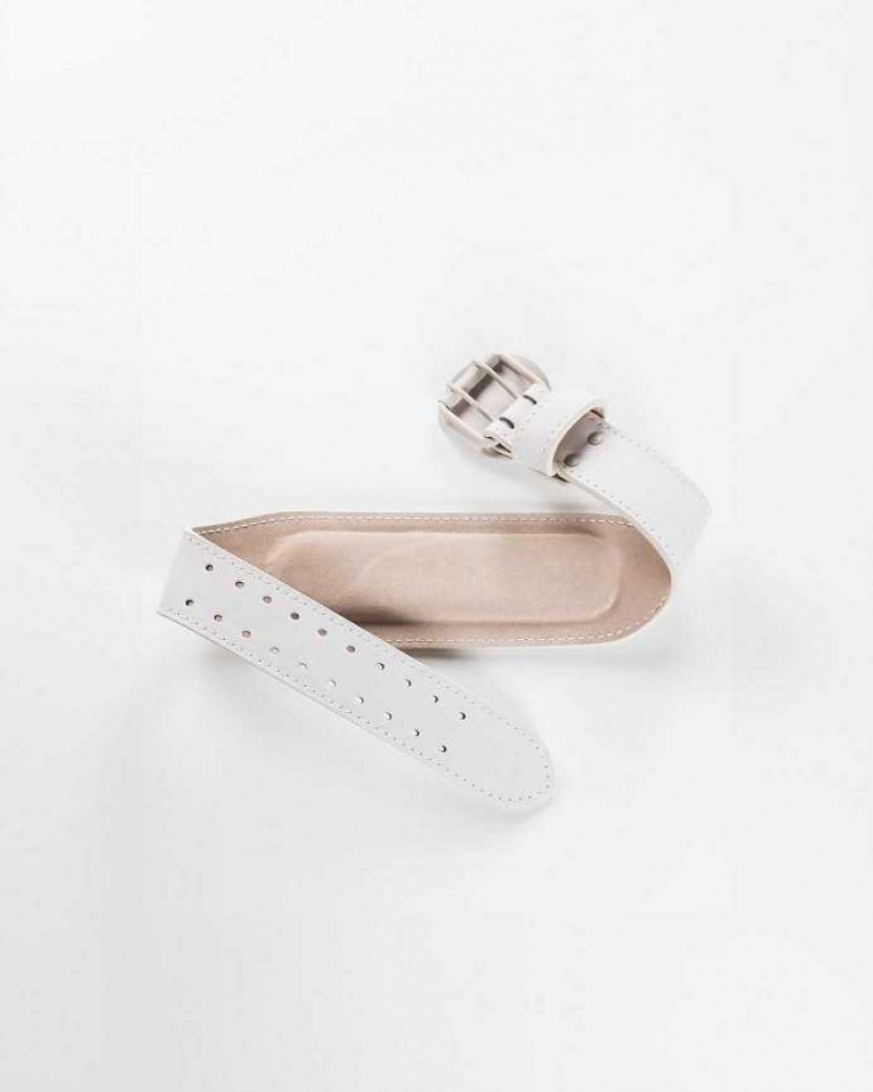 Unisex Pásek Alphalete Core Weightlifting Bílé | CZ-590624