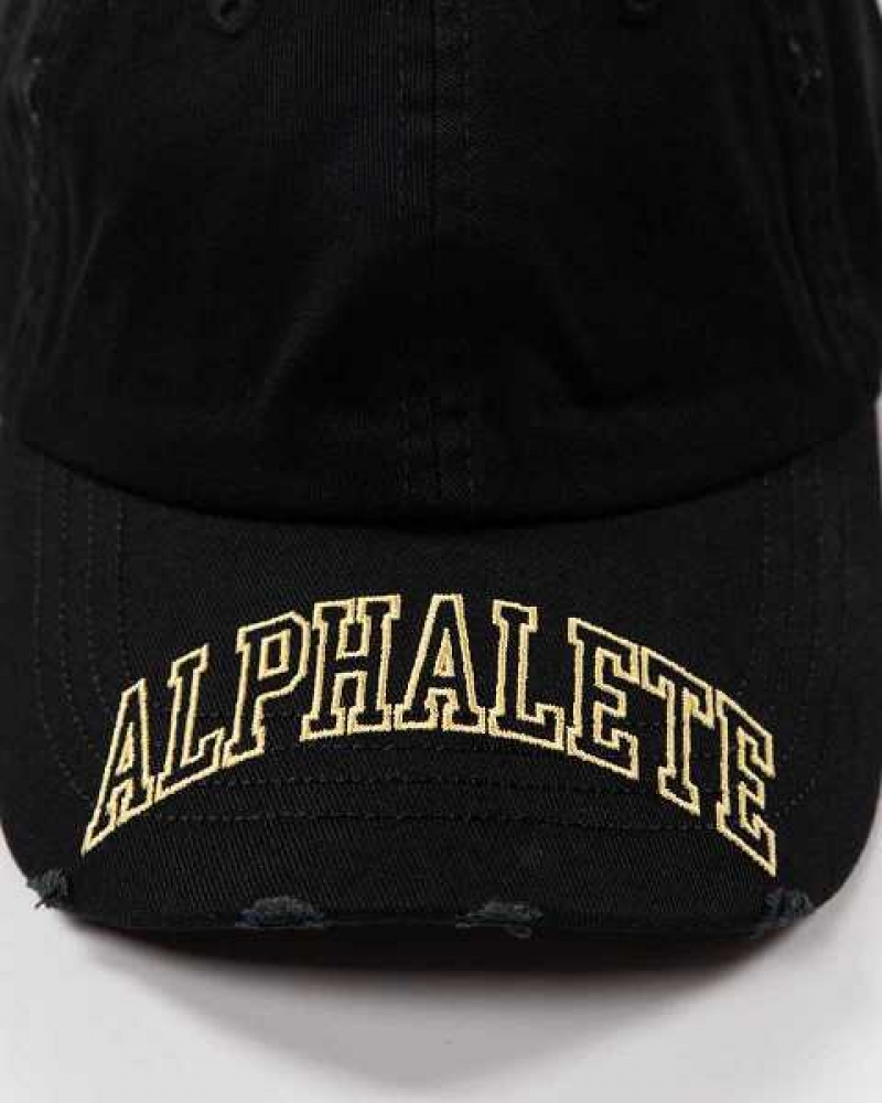 Unisex Čepice Alphalete Collegiate Vintage Černé Žluté | CZ-683950